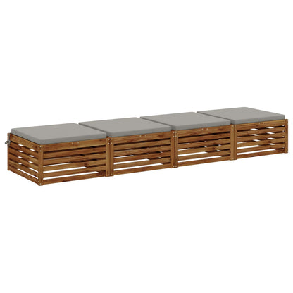 vidaXL 4-Piece Seat Cushions SOEST 4 pcs 100% Polyester Grey
