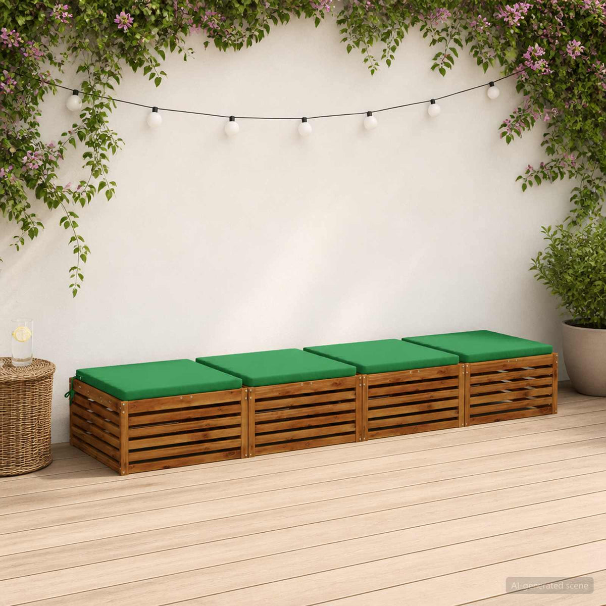 vidaXL 4-Piece Seat Cushions SOEST 4 pcs 100% Polyester Green