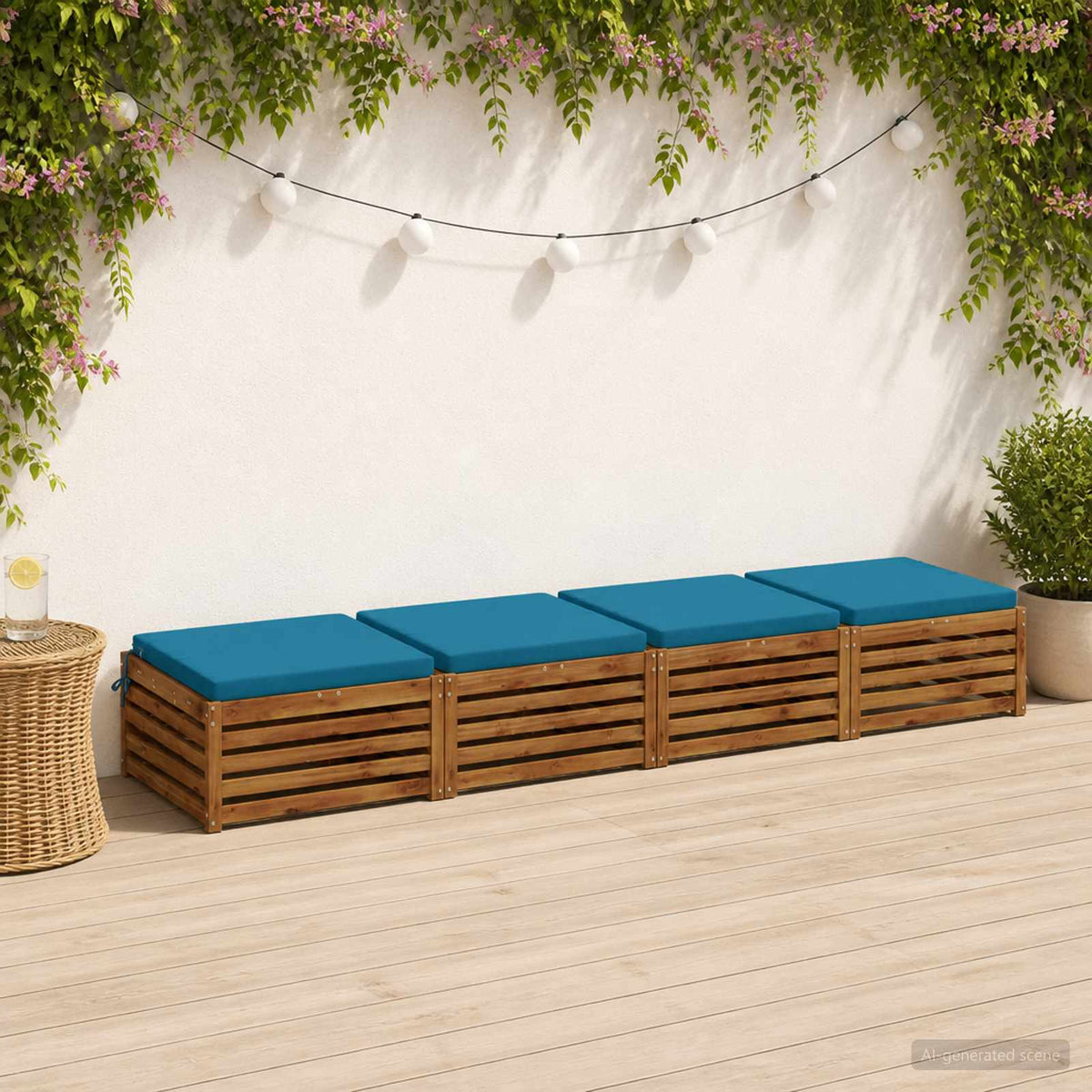 vidaXL 4-Piece Seat Cushions SOEST 4 pcs 100% Polyester Light Blue