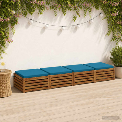 vidaXL 4-Piece Seat Cushions SOEST 4 pcs 100% Polyester Light Blue