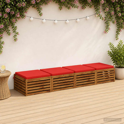 vidaXL 4-Piece Seat Cushions SOEST 4 pcs 100% Polyester Red