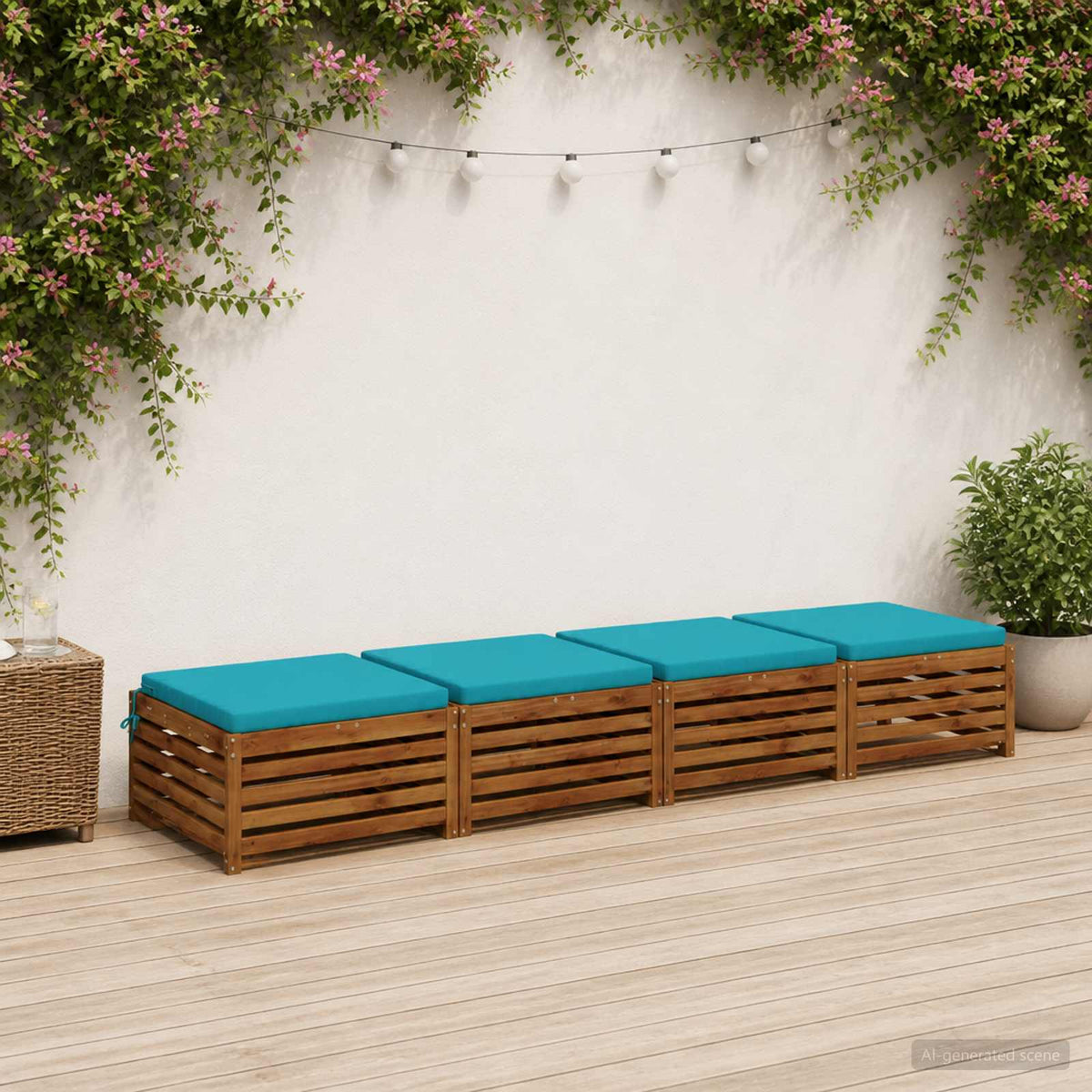 vidaXL 4-Piece Seat Cushions SOEST 4 pcs 100% Polyester Turquoise