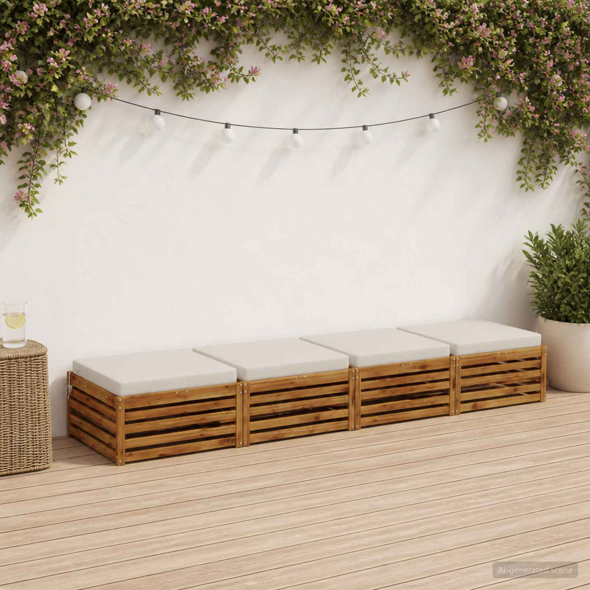 vidaXL 4-Piece Seat Cushions SOEST 4 pcs 100% Polyester White
