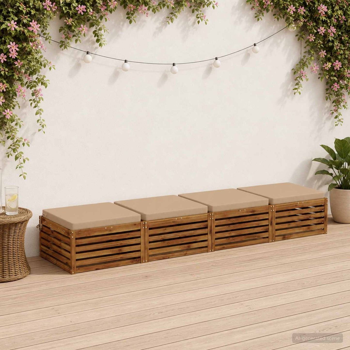vidaXL 4-Piece Seat Cushions SOEST 4 pcs 100% Polyester Sand