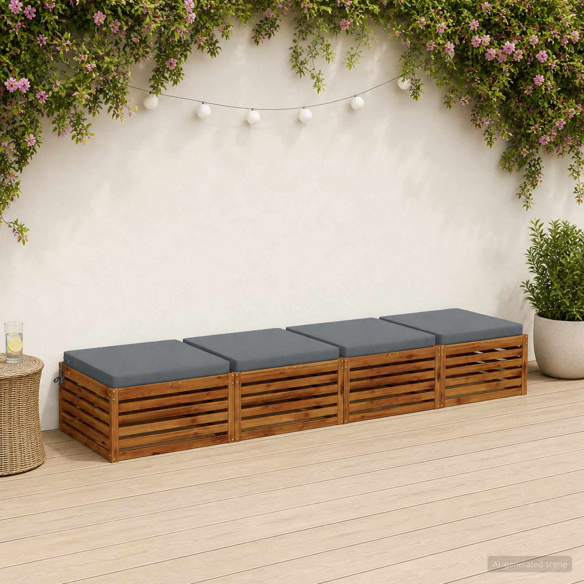vidaXL 4-Piece Seat Cushions SOEST 4 pcs 100% Polyester Blue