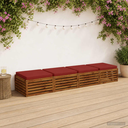 vidaXL 4-Piece Seat Cushions SOEST 4 pcs 100% Polyester Red