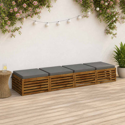 vidaXL Seat Cushions SOEST 4 pcs 100% Polyester Grey 60 x 60 x 7 cm