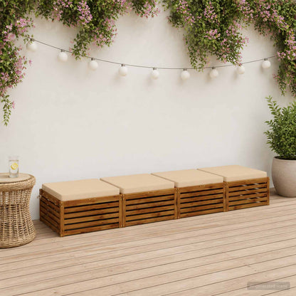 vidaXL 4-Piece Seat Cushions SOEST 4 pcs 100% Polyester Cream