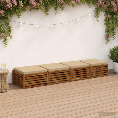 vidaXL 4-Piece Seat Cushions SOEST 4 pcs 100% Polyester Beige