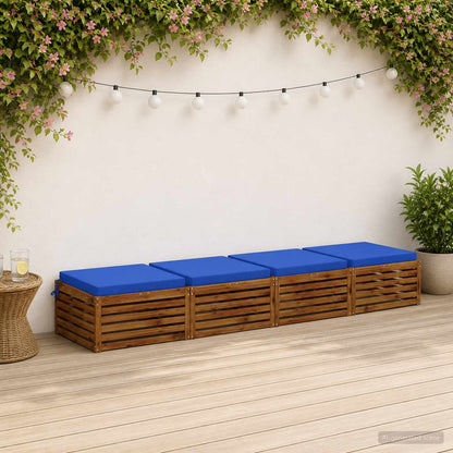 vidaXL 4-Piece Seat Cushions SOEST 4 pcs 100% Polyester Royal Blue