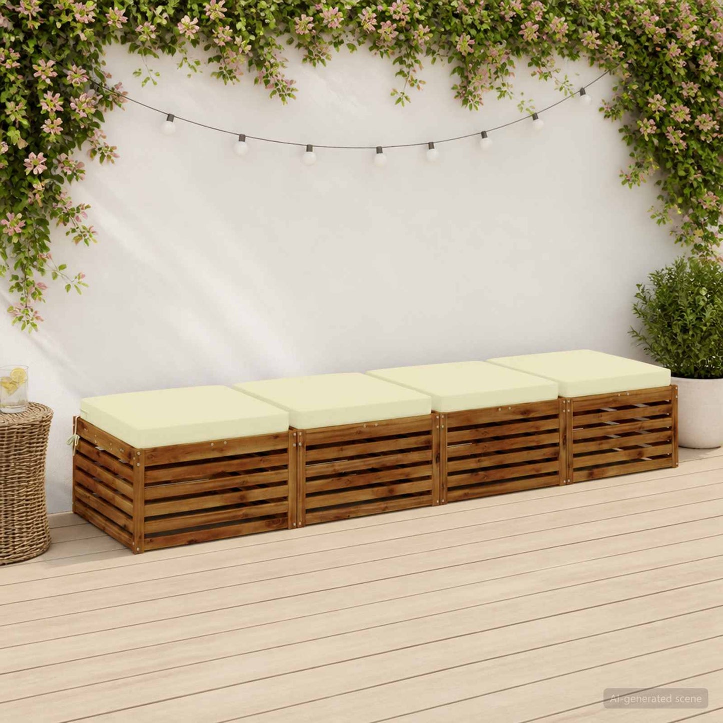 vidaXL 4-Piece Seat Cushions SOEST 4 pcs 100% Polyester Cream