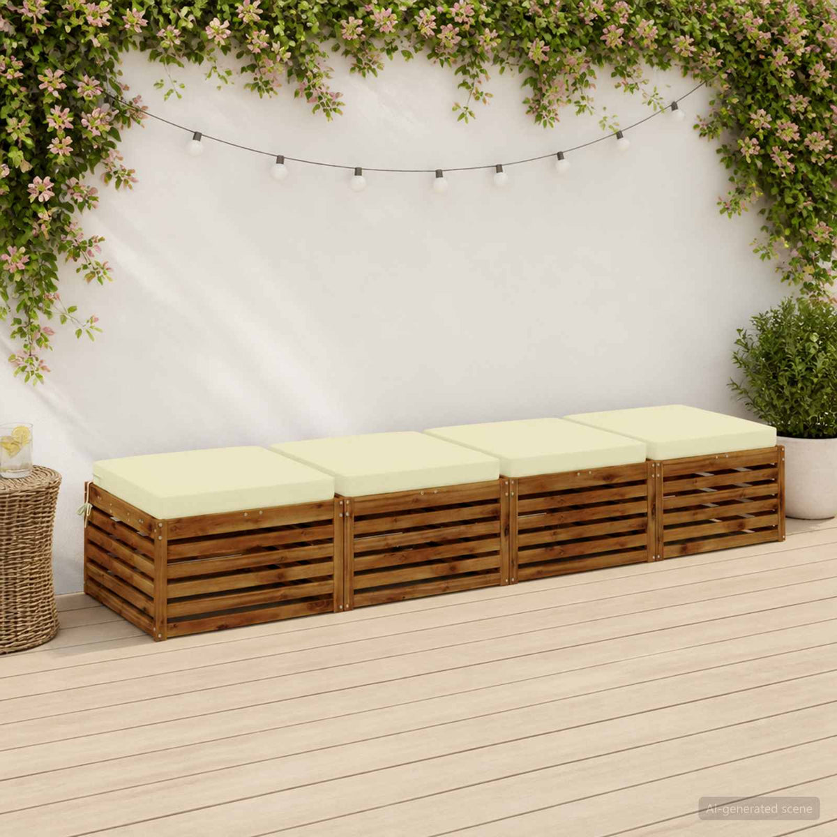 vidaXL 4-Piece Seat Cushions SOEST 4 pcs 100% Polyester Cream