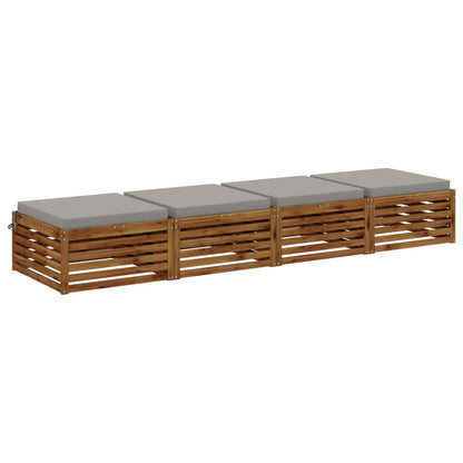 vidaXL 4-Piece Seat Cushions SOEST 4 pcs 100% Polyester Grey