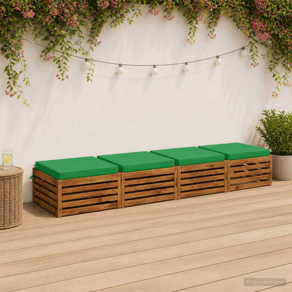 vidaXL 4-Piece Seat Cushions SOEST 4 pcs 100% Polyester Green
