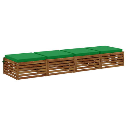 vidaXL 4-Piece Seat Cushions SOEST 4 pcs 100% Polyester Green