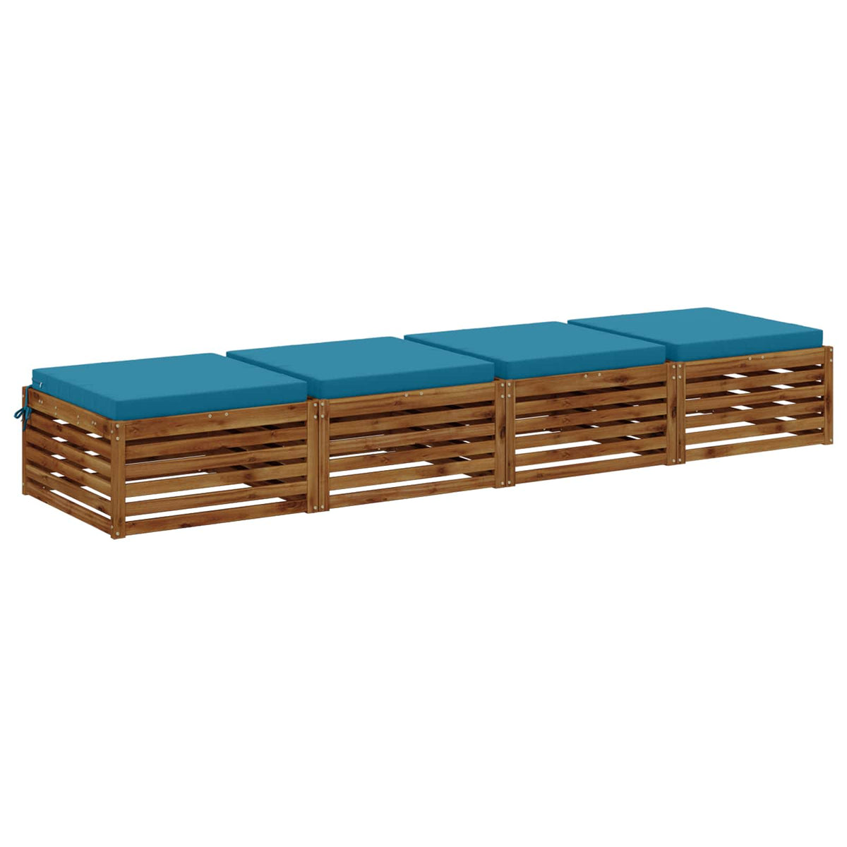 vidaXL 4-Piece Seat Cushions SOEST 4 pcs 100% Polyester Light Blue