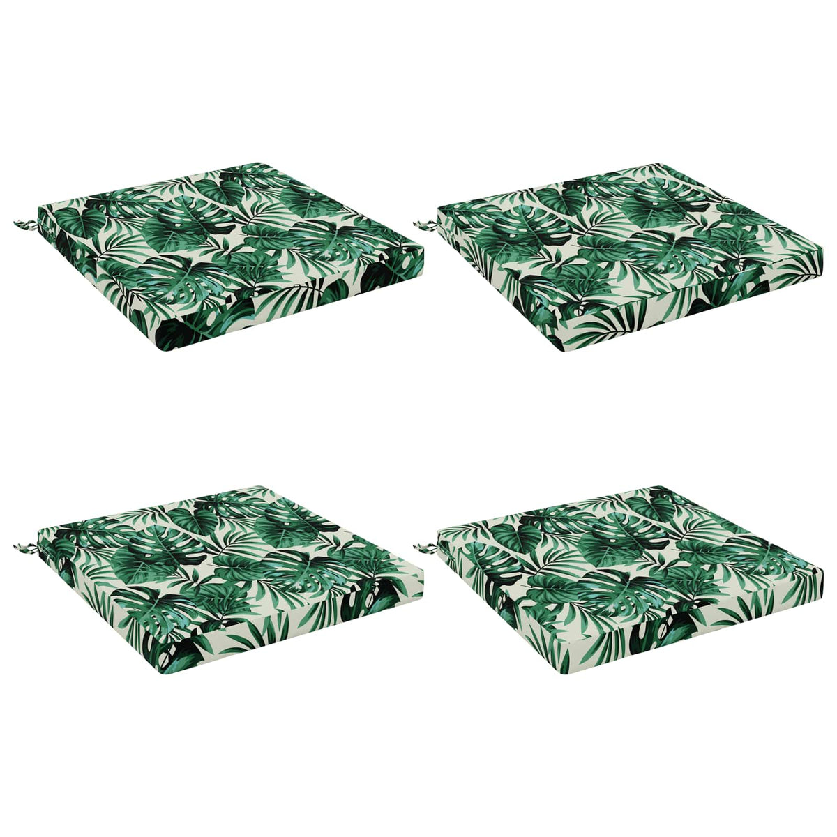 vidaXL 4-Piece Seat Cushions SOEST 4 pcs 100% Polyester Leaf Pattern