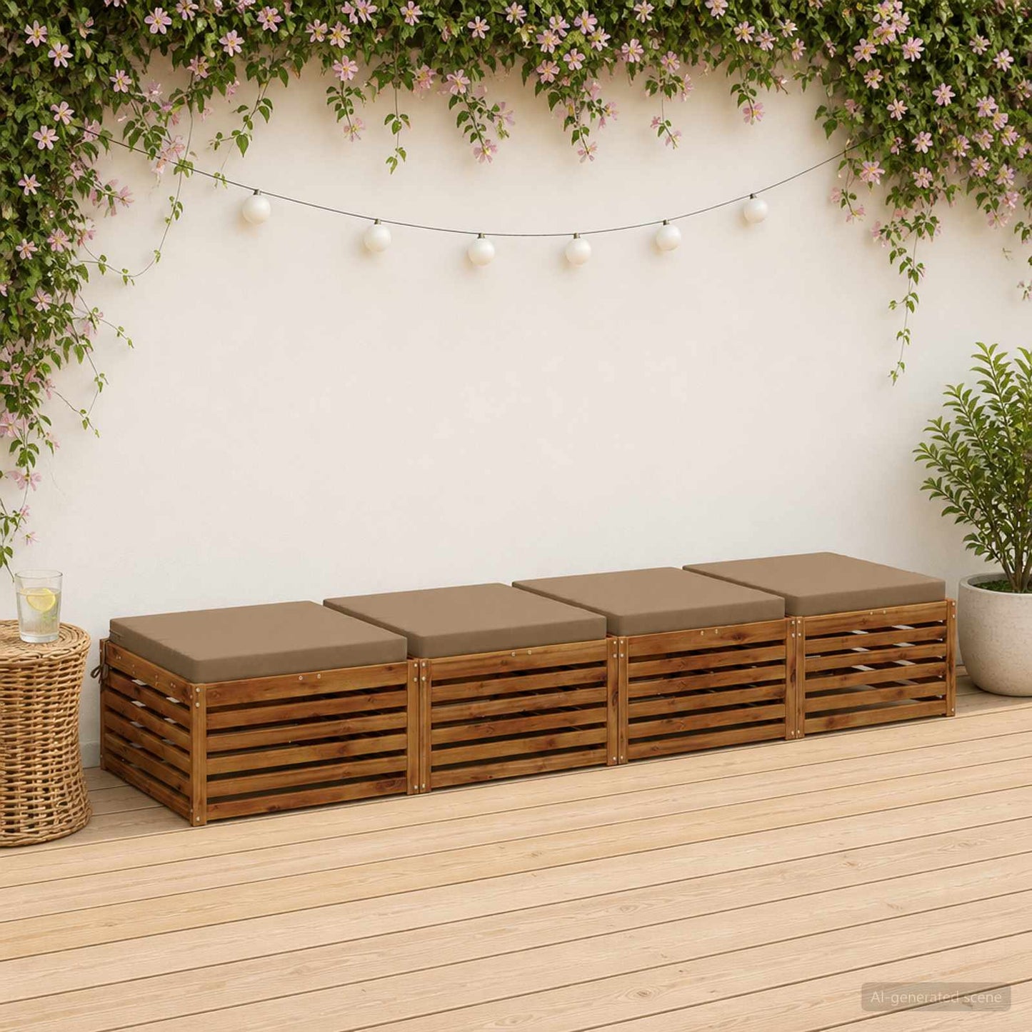 vidaXL 4-Piece Seat Cushions SOEST 4 pcs 100% Polyester Taupe