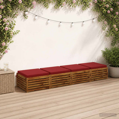 vidaXL 4-Piece Seat Cushions SOEST 4 pcs 100% Polyester Wine Red