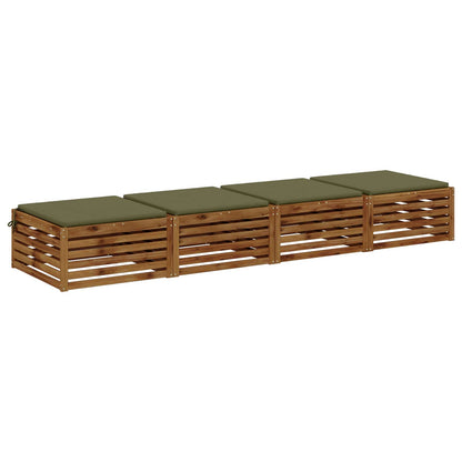 vidaXL 4-Piece Seat Cushions SOEST 4 pcs 100% Polyester Olive Green