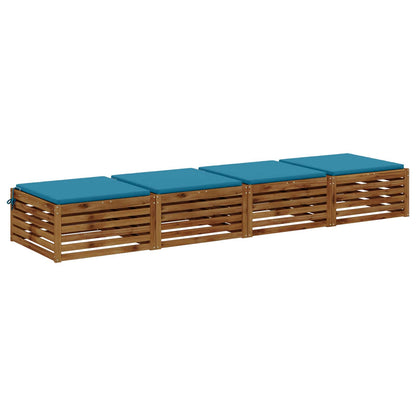vidaXL 4-Piece Seat Cushions SOEST 4 pcs 100% Polyester Light Blue