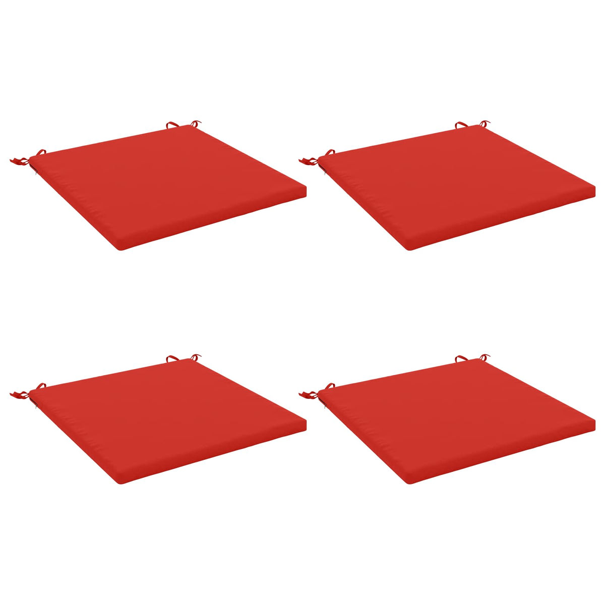 vidaXL Seat Cushions SOEST 4 pcs 100% Polyester Red 80 x 80 x 3 cm