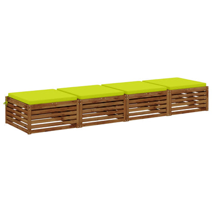 vidaXL 4-Piece Seat Cushions SOEST 4 pcs 100% Polyester Bright Green