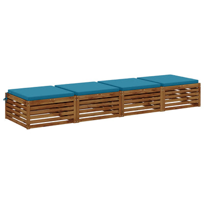 vidaXL 4-Piece Seat Cushions SOEST 4 pcs 100% Polyester Light Blue