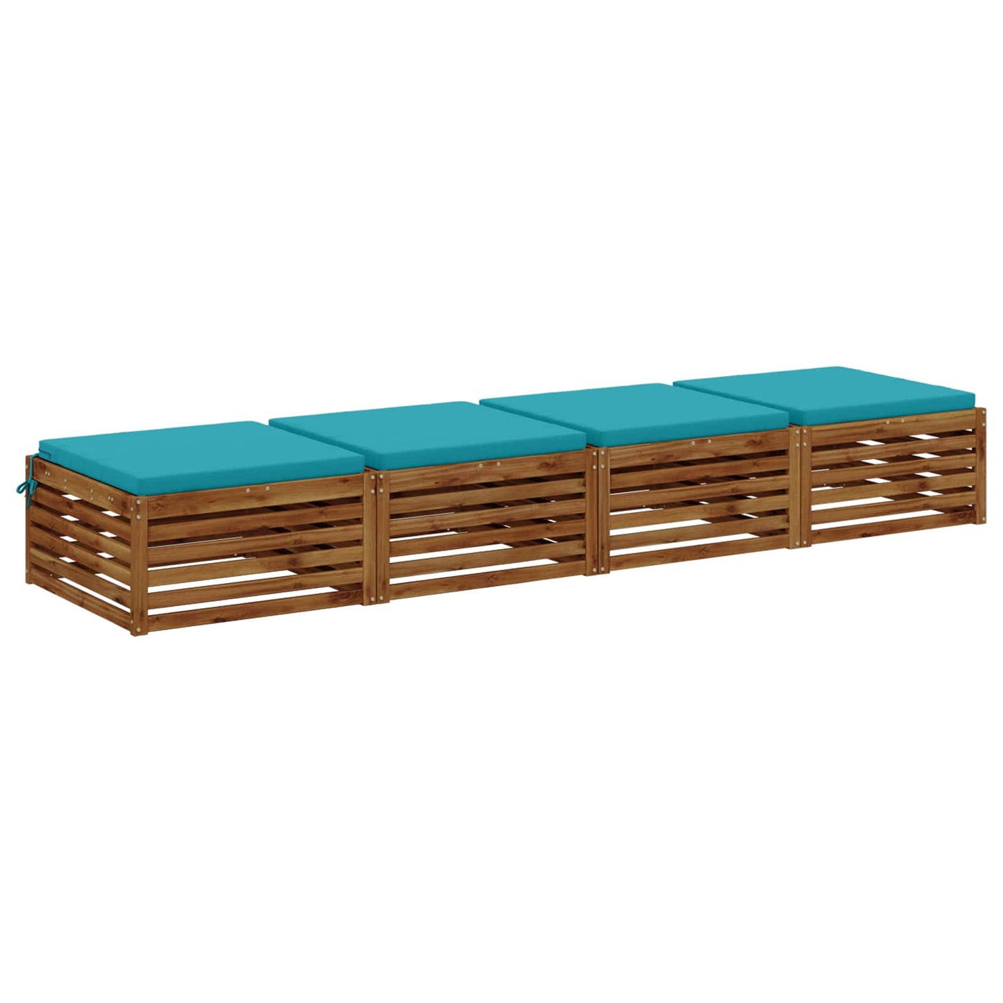 vidaXL 4-Piece Seat Cushions SOEST 4 pcs 100% Polyester Turquoise