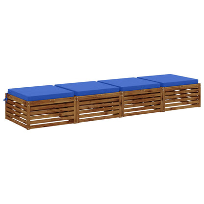vidaXL 4-Piece Seat Cushions SOEST 4 pcs 100% Polyester Royal Blue