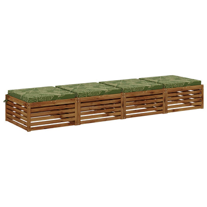 vidaXL 4-Piece Seat Cushions SOEST 4 pcs 100% Polyester Leaf Design
