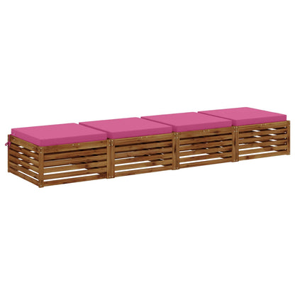 vidaXL 4-Piece Seat Cushions SOEST 4 pcs 100% Polyester Pink