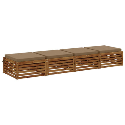 vidaXL 4-Piece Seat Cushions SOEST 4 pcs 100% Polyester Taupe