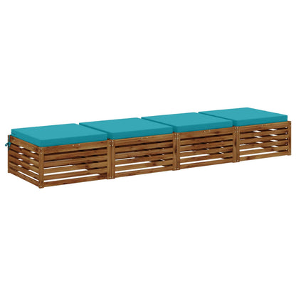 vidaXL 4-Piece Seat Cushions SOEST 4 pcs 100% Polyester Turquoise