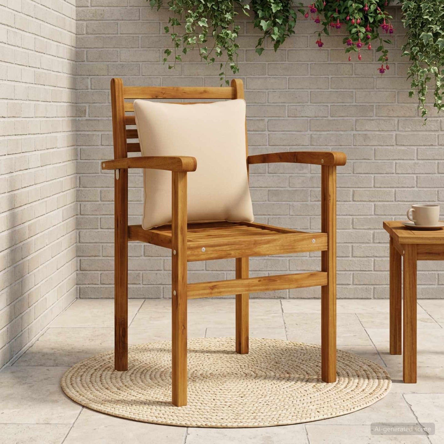 vidaXL 1-Piece Back Cushion PUTTEN 100% Polyester Sand 40 x 40 x 15 cm