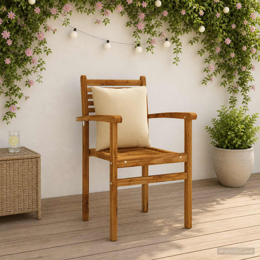 vidaXL Back Cushion PUTTEN 4 pcs 100% Polyester Beige 40 x 40 x 15 cm