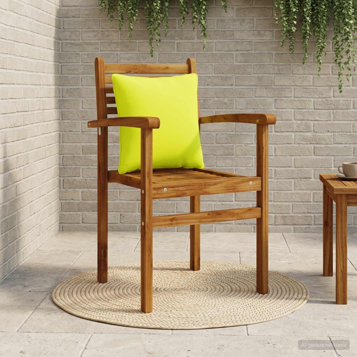 vidaXL Back Cushion PUTTEN 100% Polyester Bright Green 40 x 40 x 15 cm