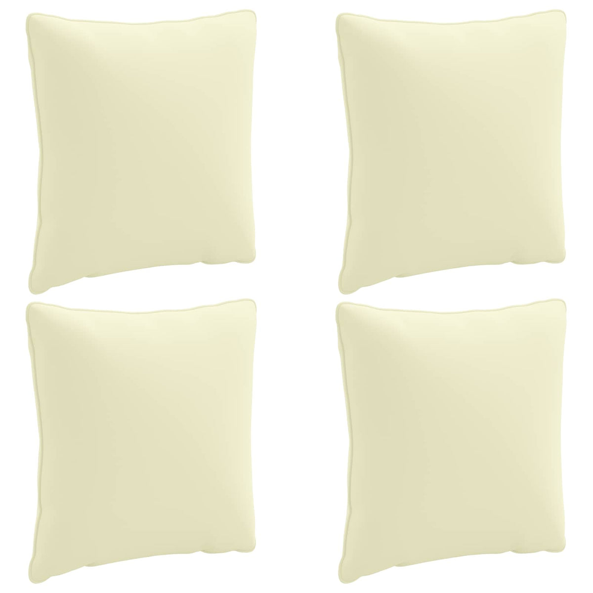 vidaXL Back Cushion PUTTEN 4 pcs 100% Polyester Cream 40 x 40 x 15 cm