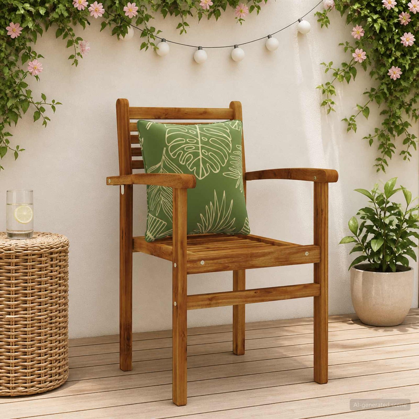 vidaXL 4-Piece Back Cushions PUTTEN 4 pcs 100% Polyester Leaf Design