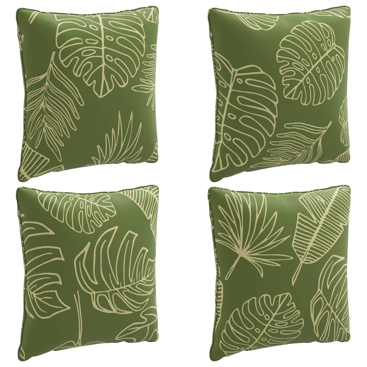 vidaXL 4-Piece Back Cushions PUTTEN 4 pcs 100% Polyester Leaf Design