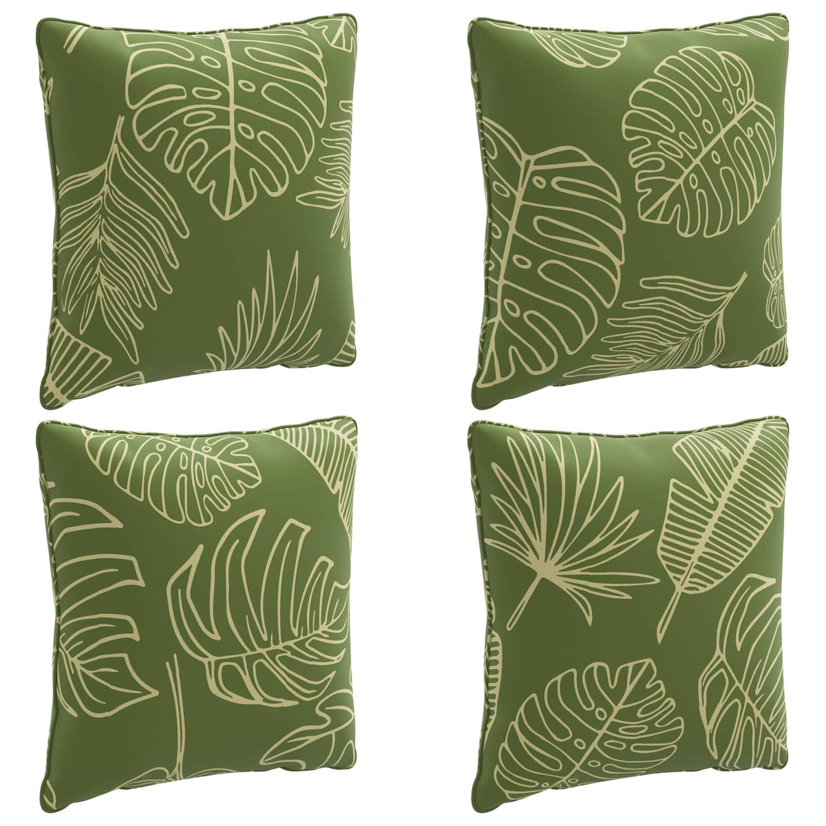 vidaXL Back Cushion PUTTEN 4 pcs 100% Polyester Leaf Design