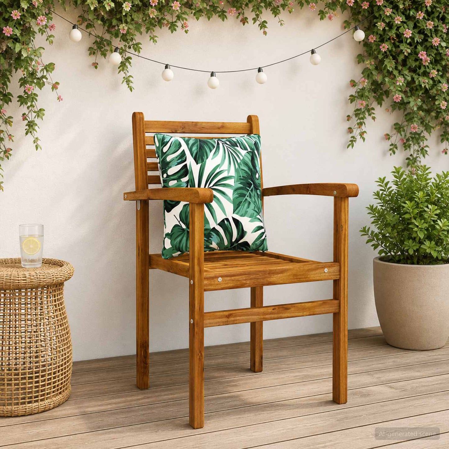 vidaXL 4-Piece Back Cushions PUTTEN 4 pcs 100% Polyester Leaf Pattern