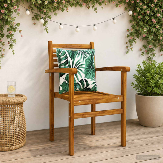 vidaXL Back Cushion PUTTEN 4 pcs 100% Polyester Leaf Pattern