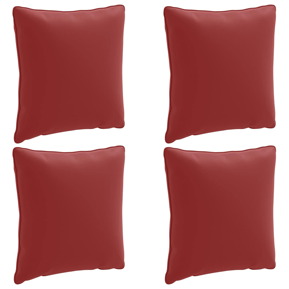 vidaXL 4-Piece Back Cushions PUTTEN 4 pcs 100% Polyester Wine Red
