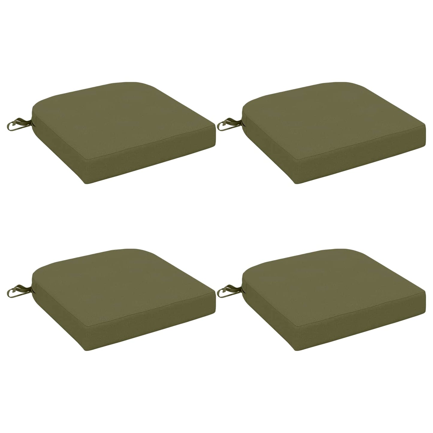 vidaXL 4-Piece Seat Cushions SOEST 4 pcs 100% Polyester Olive Green