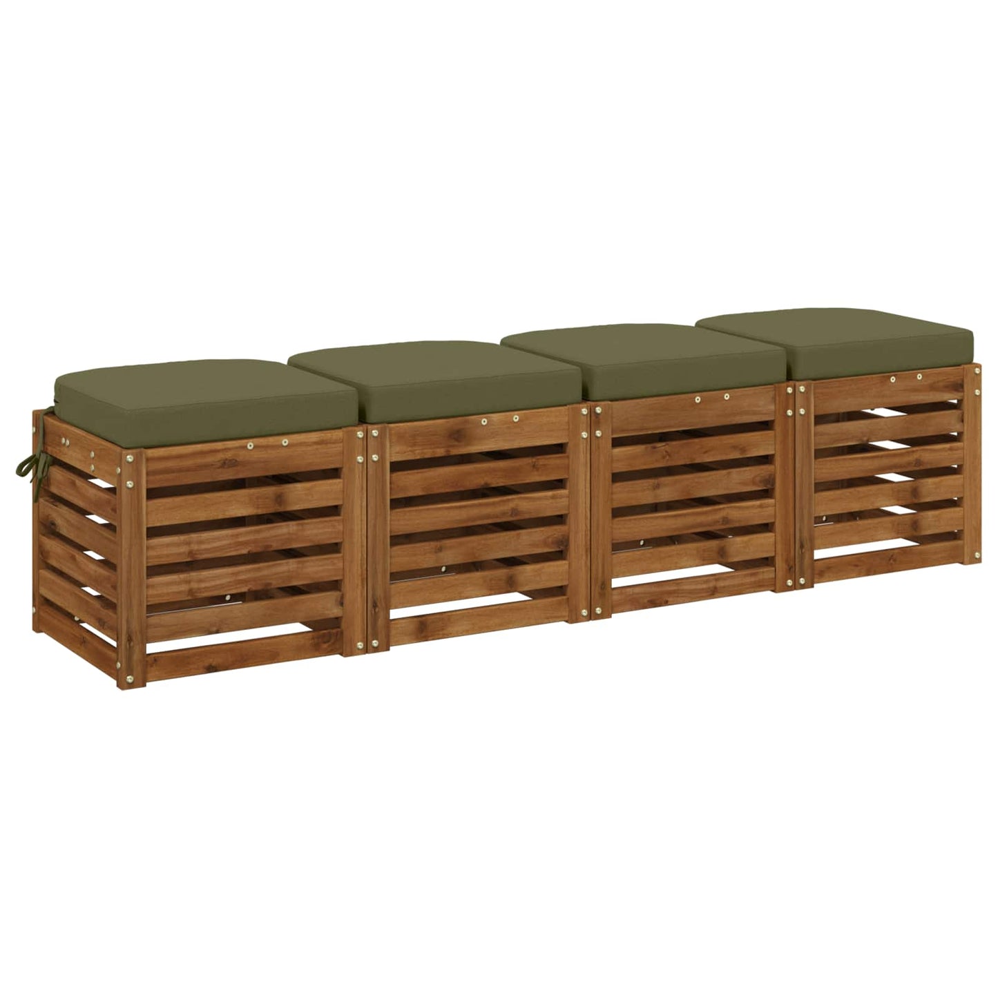 vidaXL 4-Piece Seat Cushions SOEST 4 pcs 100% Polyester Olive Green