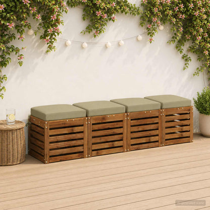vidaXL 4-Piece Seat Cushions SOEST 4 pcs 100% Polyester Light Green