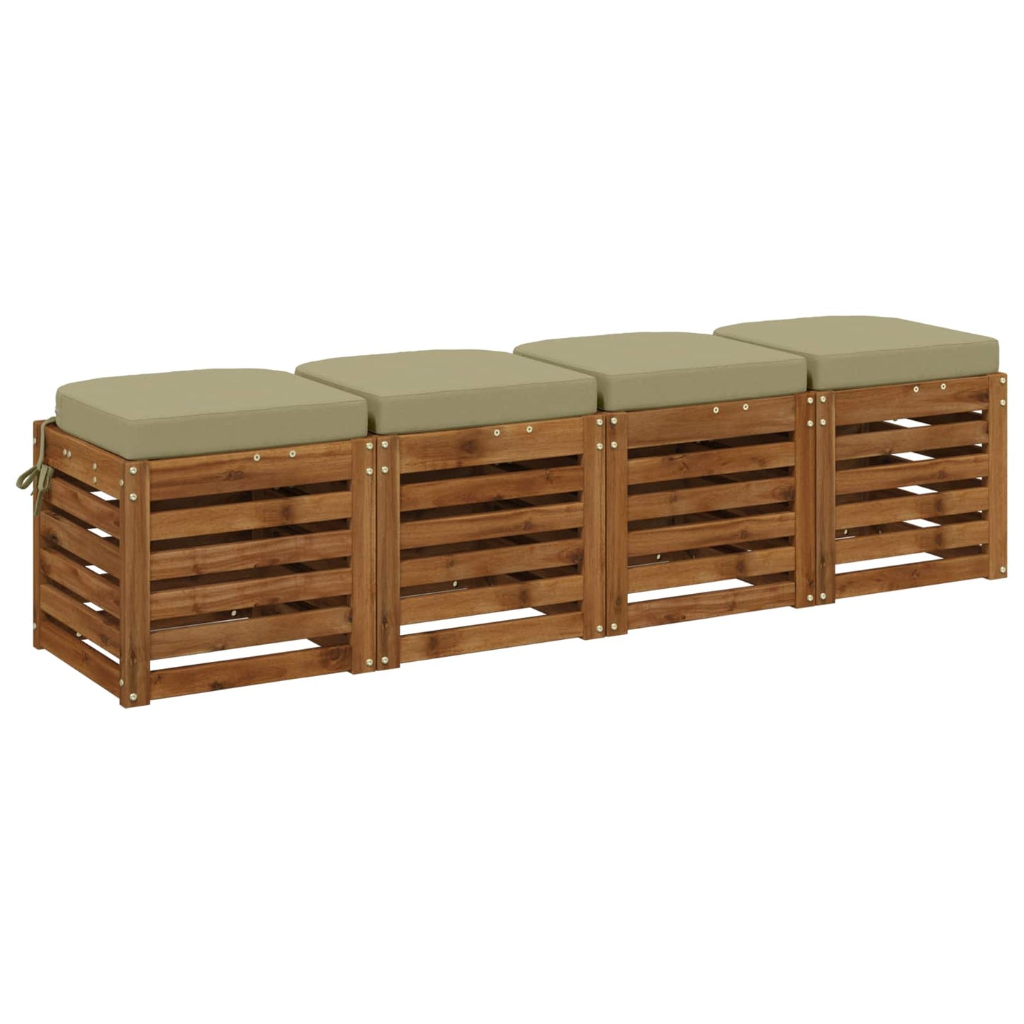 vidaXL 4-Piece Seat Cushions SOEST 4 pcs 100% Polyester Light Green