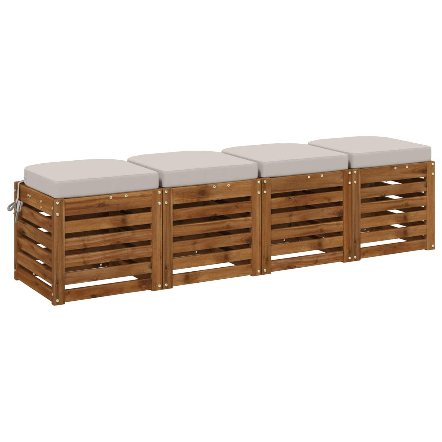 vidaXL 4-Piece Seat Cushions SOEST 4 pcs 100% Polyester White