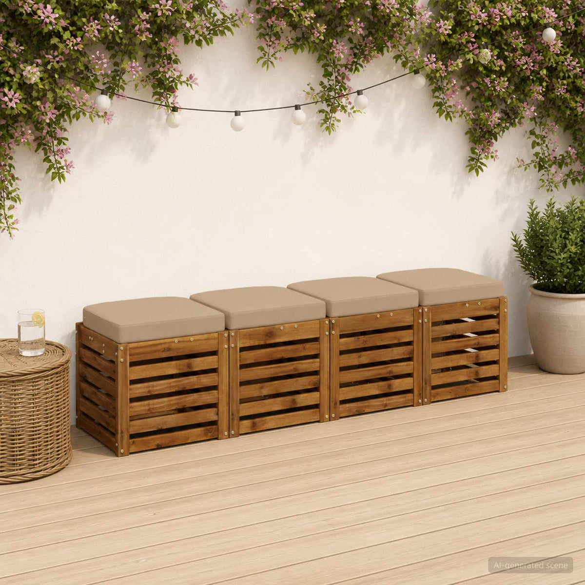 vidaXL 4-Piece Seat Cushions SOEST 4 pcs 100% Polyester Sand